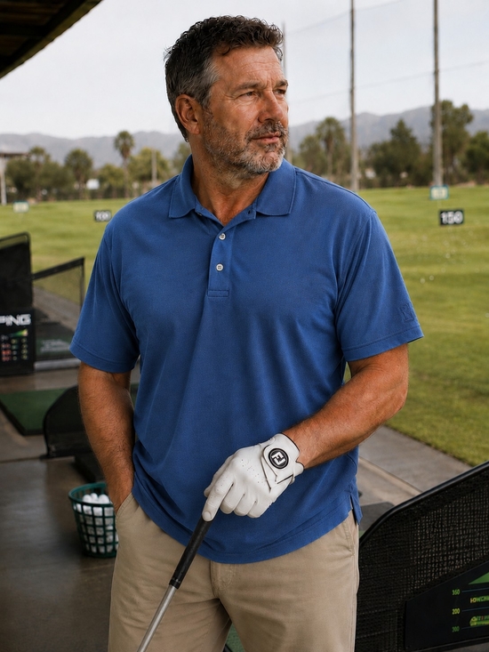 Pebble Beach Other - Pebble Beach Performance Golf Polo Men's Large Blue Stretch Short Sleeve Shirt